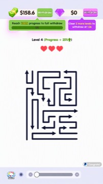 A wide arrow maze on level 2
