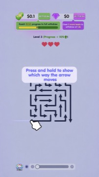 Press and hold to preview which way an arrow moves