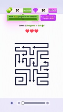 Level 4 with hearts and a progress meter